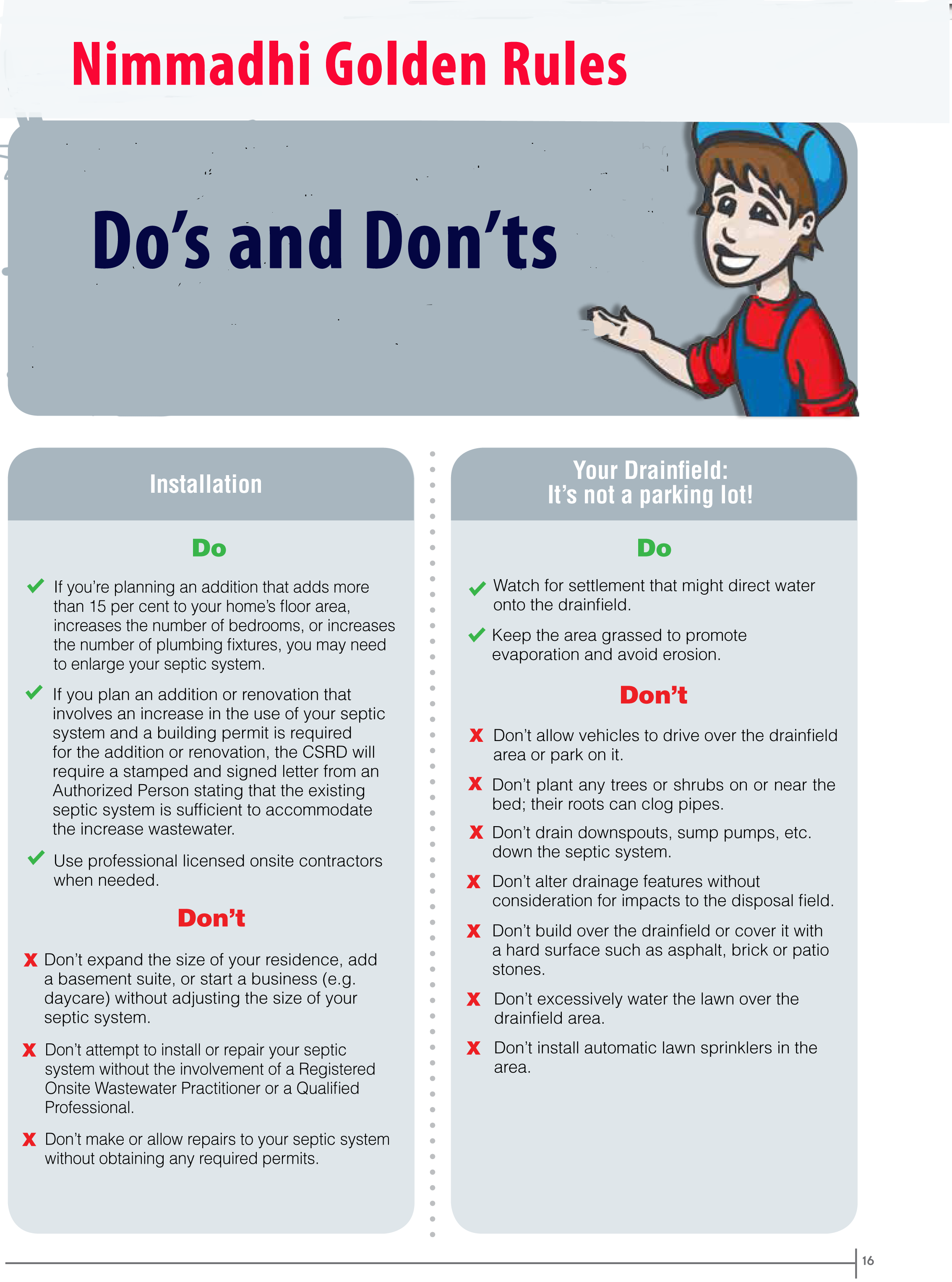Do’s and don’ts